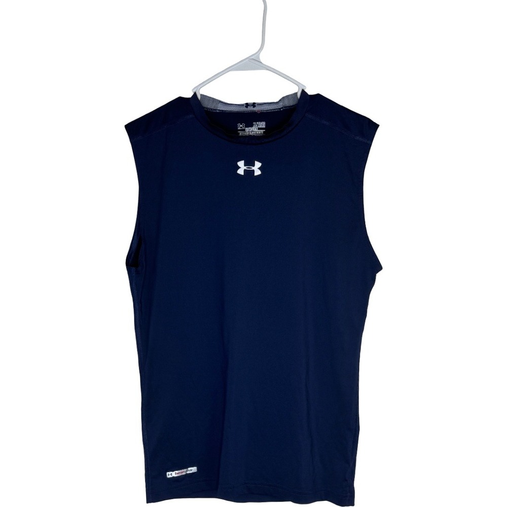 Under Armour Compression Tank Top Women XL Navy HeatGear Sleeveless Gym 1236226